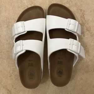 White platform sandals